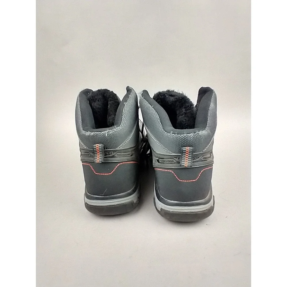 Axboxing Mens Hiking Boots‎ Grey Faux Fur Lined Winter Outdoor Shoes A1235-12 12